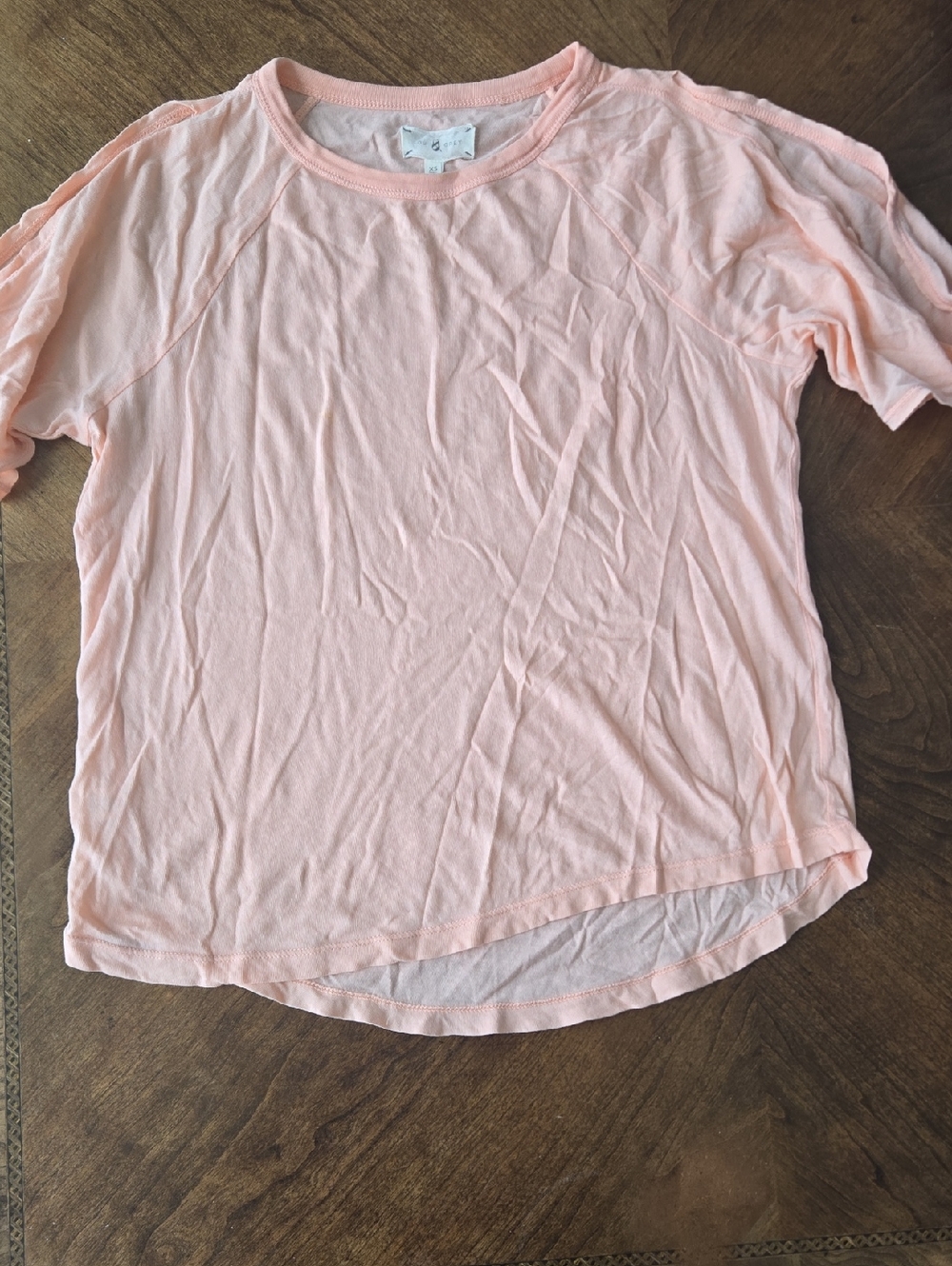 Light Pink Lou & Grey Short-Sleeve Cold Shoulder Crewneck Top